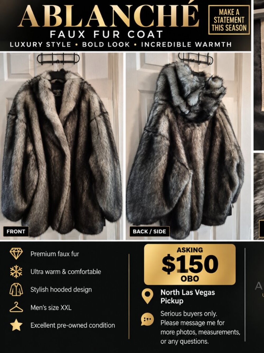 Ablanché faux-fur coat